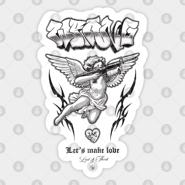 Street Cupid Sticker by Wrongteeshirt